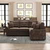 CIPACHO 82.6" L-shape Sofa Bed Pull-out Sleeper Sofa with Wheels, USB Ports, Power Sockets for Living Room, Brown - 2 of 4