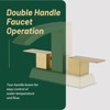 Cobbe Double Handle 4-Inch Centerset Vanity Sink Faucets with Waterfall Spout, Pop-Up Drain and Supply Hoses Brushed Gold - 4 of 4