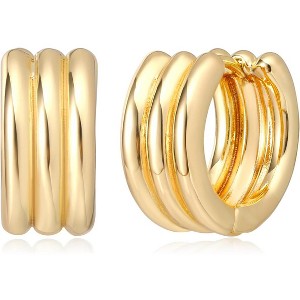 14K Gold Huggie Hoop Earrings for Women, Hypoallergenic Everyday Jewelry. - 1 of 4