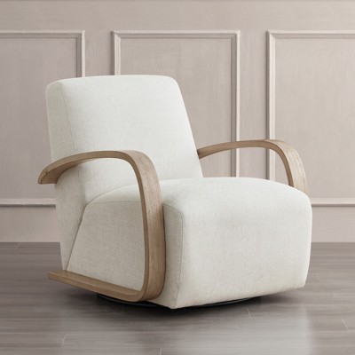 Spruce&Spring Swivel Accent Chair with U-Shaped Wood Arm