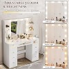 Petrimins 9 Drawers Makeup Vanity Desk with 36.9" Oversized Mirror and Lights, Vanity with Tempered Glass Top, Girls Make up Dressing Table - 4 of 4