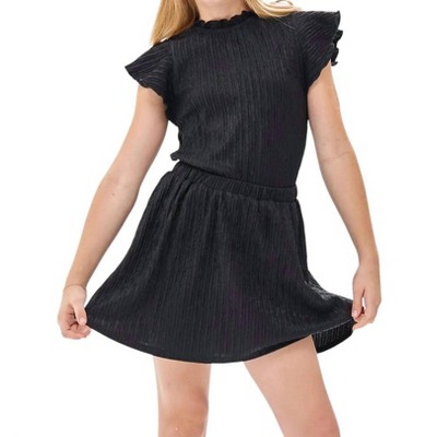Girl Crinkled glitter skirt with inner shorts - Good Girl