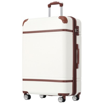 Maggift Luggage, with 4 Spinner Wheels Lightweight Suitcase, Suitable for business trips and travel, White, 20.1"*12.4"*30.3"