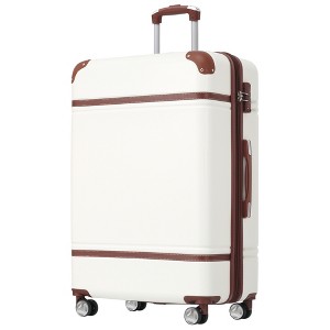 Maggift Luggage, with 4 Spinner Wheels Lightweight Suitcase, Suitable for business trips and travel, White, 20.1"*12.4"*30.3" - 1 of 4