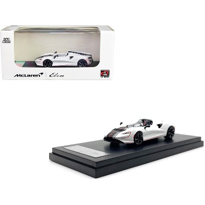 McLaren Elva Convertible White with Carbon and Red Stripes 1/64 Diecast  Model Car by LCD Models