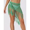 Allegra K Women's Hollow Out Beach Cover Up Fish Net Wrap Mesh Sheer Mini Tassel Skirts - 2 of 4