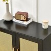 LIVAREEmlen Side Panel Console Table With Natural Rattan Door and Adjustable Shelves, Modern Console Cabinet for Bedroom and Living Room - 3 of 4