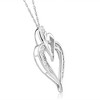 Pompeii3 10K White Gold 1/2Ct TW Real Diamond Heart Pendant Necklace 1" Tall - 2 of 4
