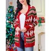 Coolmee Ugly Christmas Cardigan for Women Open Front Button Sweater Long Sleeves Casual Knitted Outfits - 3 of 4