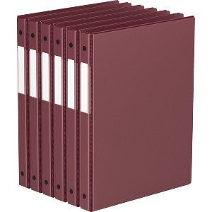 Davis Group 6pk 5/8" Premium Economy Round Ring Binders Burgundy: Polypropylene Hard Cover, 100 Sheet Capacity, 2 Pockets - 1 of 4