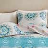 Inhand Microfiber Print Quilt Bedding Set, Flower print Soft Lightweight Coverlet For All Season - 4 of 4