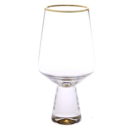 SET 6 WATER GLASS W/ GOLDEN RIM 14 OZ. SENSA - CFV0074-CGD-S6