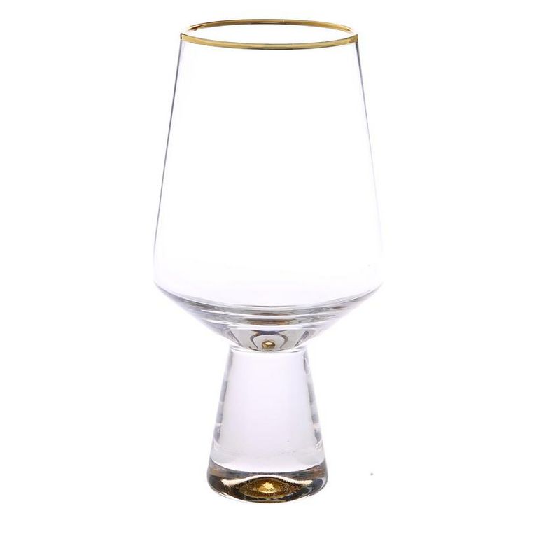 Classic Touch Set Of 6 Water Glasses With Gold Base And Rim 6.5"H, 1 of 4
