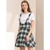 Allegra K Women's Pinafore Overall Tartan Checks Braces A-line Suspender Skirt - 3 of 4