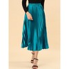 INSPIRE CHIC Women's Party Elastic Waist Metallic Shiny Accordion Pleated Midi Skirt - 2 of 4