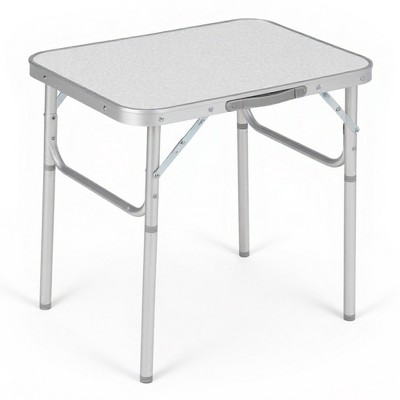 Aluminum 24”x17”Folding Camping Table with MDF Tabletop, Adjustable Height(9"–23") Portable Table for Outdoor, Beach Picnics, and RV Trips
