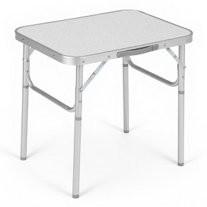 Aluminum 24”x17”Folding Camping Table with MDF Tabletop, Adjustable Height(9"–23") Portable Table for Outdoor, Beach Picnics, and RV Trips - 1 of 4