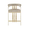 Meridian Furniture,Marcello Stone Colored Velvet Counter Stool, Set of 2 - 3 of 4