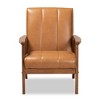 Nikko Mid-Century Faux Leather Upholstered Wood Lounge Chair Walnut/Brown - Baxton Studio: Polyester Accent Armchair, Spot Clean - 2 of 4