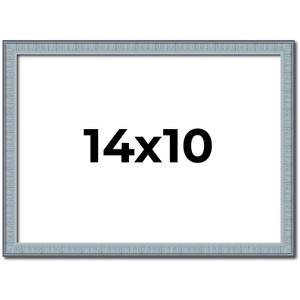 PosterPalooza | Photo Size Textured Blue Picture Frame - UV Acrylic, Foam Board Backing, Hanging Hardware - 1 of 4