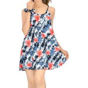 HAPPY BAY Women's Vacay Holiday Beach Summer Beachwear Sleeveless Casual Dress Spaghetti Strap Nightshirts Slip Nighty - 1 of 4
