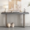 LOVMOR 59" Retro Console Table, Oak Veneer Entryway Table with Distinctive Side Shapes, for Entrance, Hallway, Living Room, Foyer, Corridor - 2 of 4