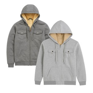 BenBen 2 Pack Men's Faux Shearling Zip Hoodie - 1 of 3
