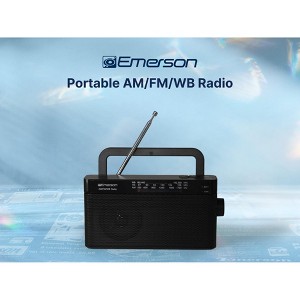 Emerson ER-7004 AM/FM/WB Radio, Lightweight Portable Weather Radio with Telescoping Antenna - 1 of 4