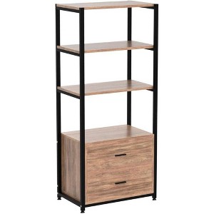 LITTLE TREE 59.05" 4 Tier Bookshelf Brown - 1 of 4