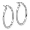 Black Bow Jewelry 2mm Round Hoop Earrings in 10k White Gold, 25mm (1 Inch) - 3 of 4