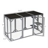SKYONE Weatherproof Wooden Catio Enclosure with 3 Platforms, 71"x32"x44" Outdoor Cat Cage, Gray - 3 of 4