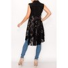 Women's Lilith Black Denim Vest With Lace - Origami - 4 of 4