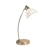 Creekwood Home Blossom 20.28" Traditional Desk Lamp with Flower Cut-Out White Porcelain Shade Brushed Nickel Finish - 3 of 4