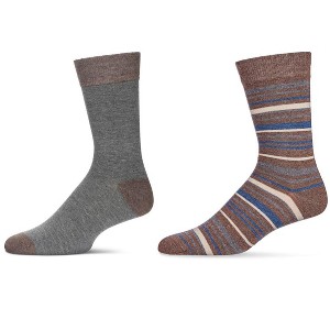 MeMoi Men's 2 Pair Pack Cashmere Crew Socks Black-Black 10-13 - 1 of 4