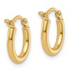 Black Bow Jewelry 2mm Round Hoop Earrings in 14k Yellow Gold, 12mm (7/16 Inch) - 3 of 4