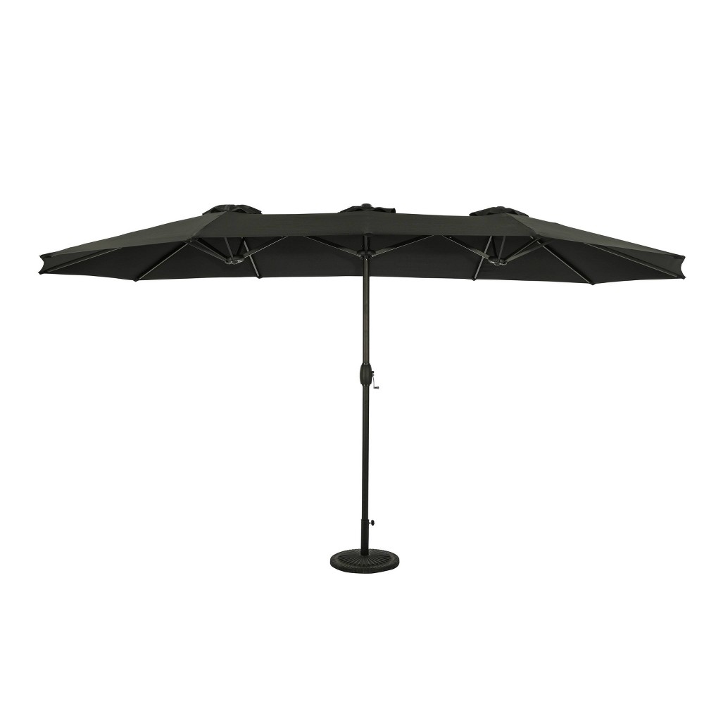 Island Umbrella 15 x 9 Eclipse Dual Market Patio Umbrella Black