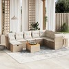vidaXL Patio Sofa Set with Cushions Outdoor Furniture 9 Piece Poly Rattan - Beige and Cream Without Storage - 2 of 4