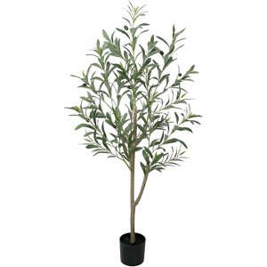 Wikineon Artificial Olive Tree, 4ft Tall Fake Floor Plant with Plastic Pot for Office and Home Decor, Decorative Artificial Plant for Indoors - 1 of 4