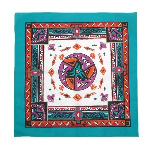 CTM Women's Cotton Aztec Turquoise Bandanas - 1 of 4