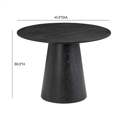 Sahara Black Oak and Marble Round Dining Table