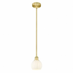 White Venetian - 1 Light Stem Hung Mini Pendant In Modern Style-7.5 Inches Tall and 6 Inches Wide - 1 of 1