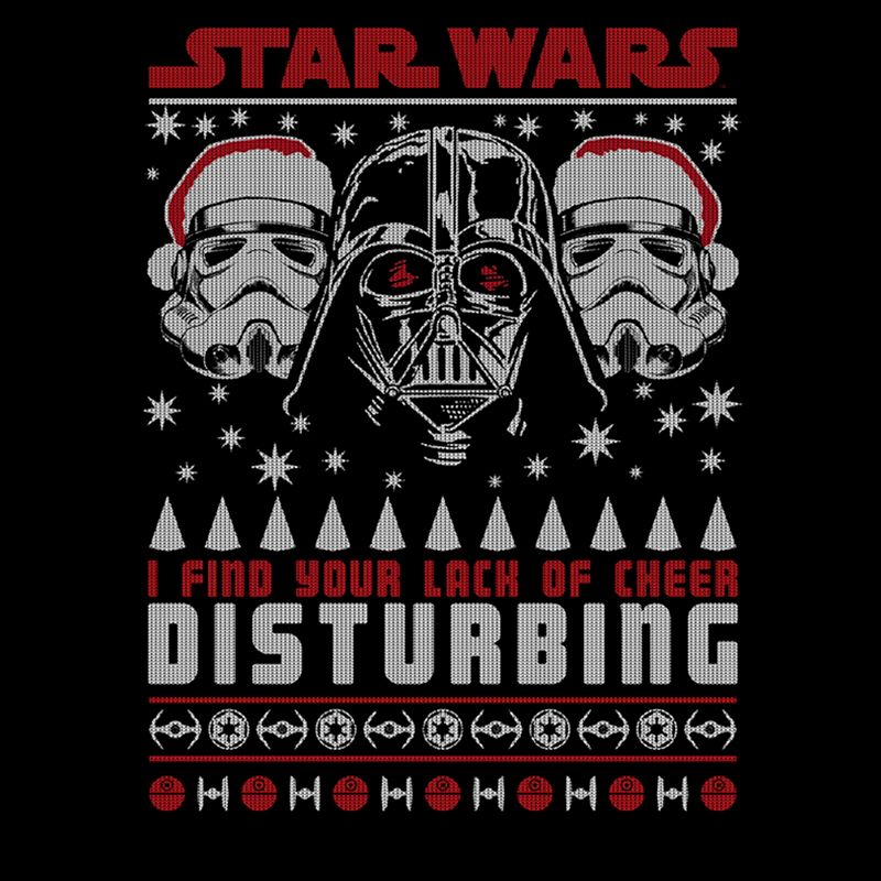 Men's Star Wars Ugly Christmas Lack Of Cheer Disturbing T-Shirt, 2 of 6
