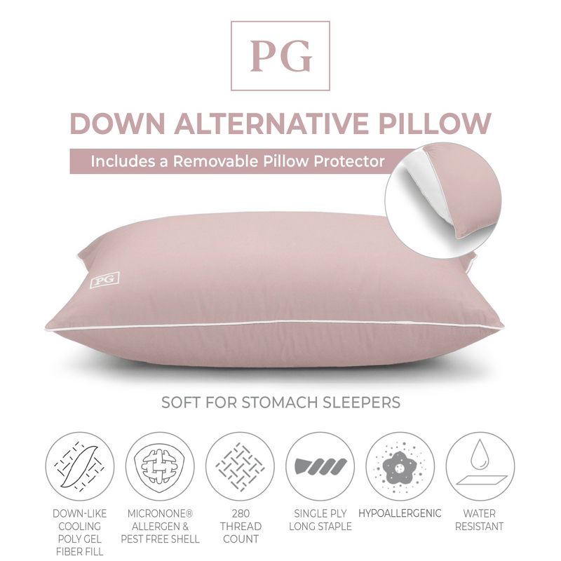 Soft Density Side/Back Sleeper, Down Alternative Pillow with MicronOne Technology, and Removable Pillow Protector, 2 of 5