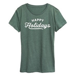 Women's - Instant Message - Happy Holidays Short Sleeve Graphic T-Shirt - 1 of 4
