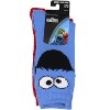 Sesame Street Socks Cookie Monster And Elmo Adult Fuzzy Plush Crew Socks 2 Pack - 4 of 4