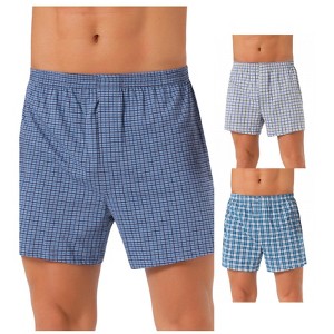 INSPIRE CHIC Men's 3 Pack Classic Plaid Pattern Boxer Shorts - 1 of 4