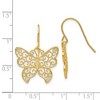 Black Bow Jewelry 20mm Textured Filigree Butterfly Dangle Earrings in 14k Yellow Gold - 3 of 4