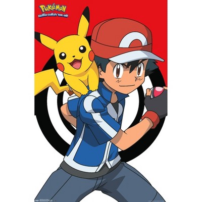 34" x 22" Pokemon: Ash And Pikachu Unframed Wall Poster - Trends International