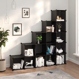 vidaXL Storage Cube Organizer with 15 Cubes Black PP - 1 of 4