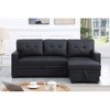 Dolonm Upholstered Pull-Out Sectional Sofa with Storage Chaise, Converts to Twin Sleeper, Removable Back Cushions - 3 of 4